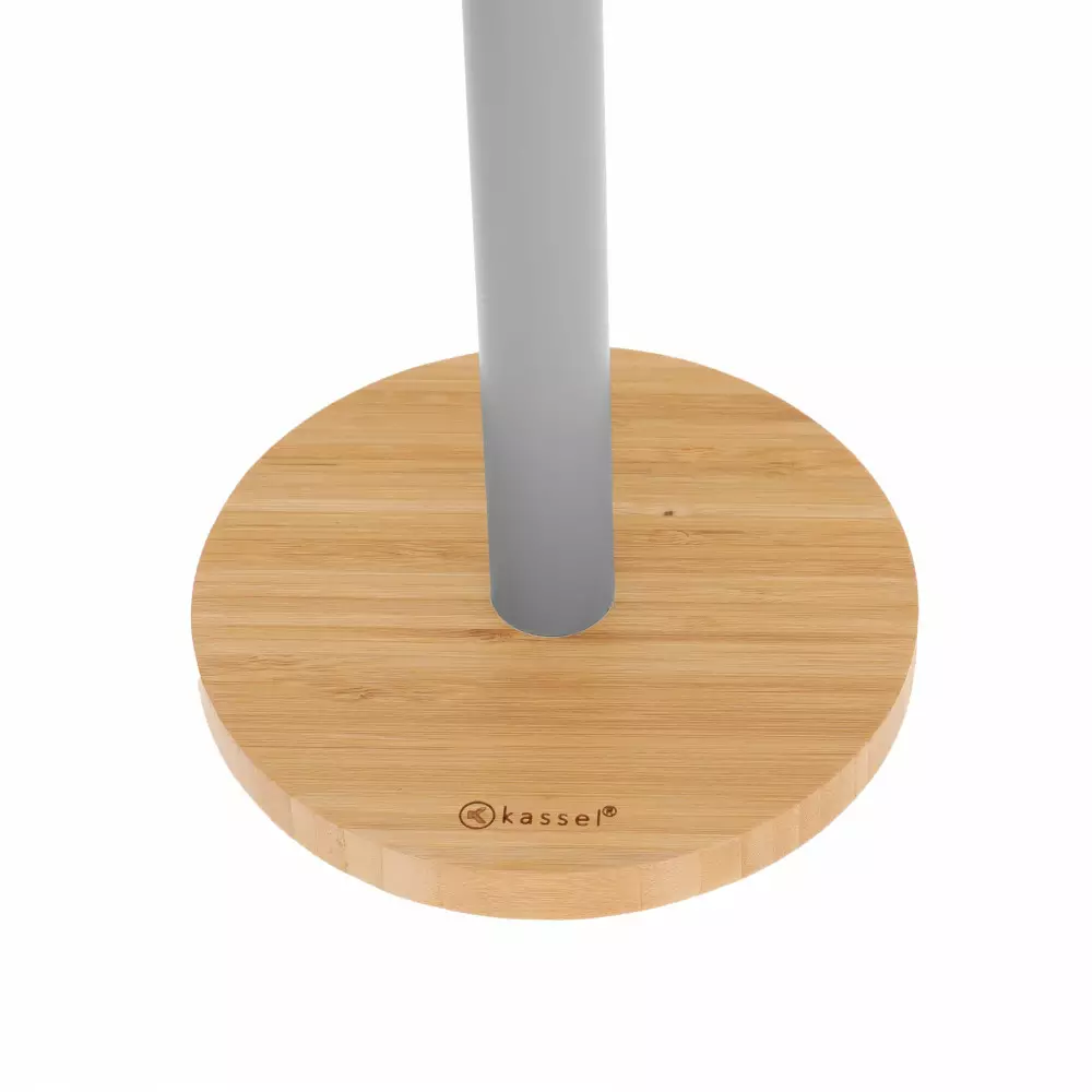 Suport hartie de bucatarie bambus si otel inoxidabil gri (93610) [3]