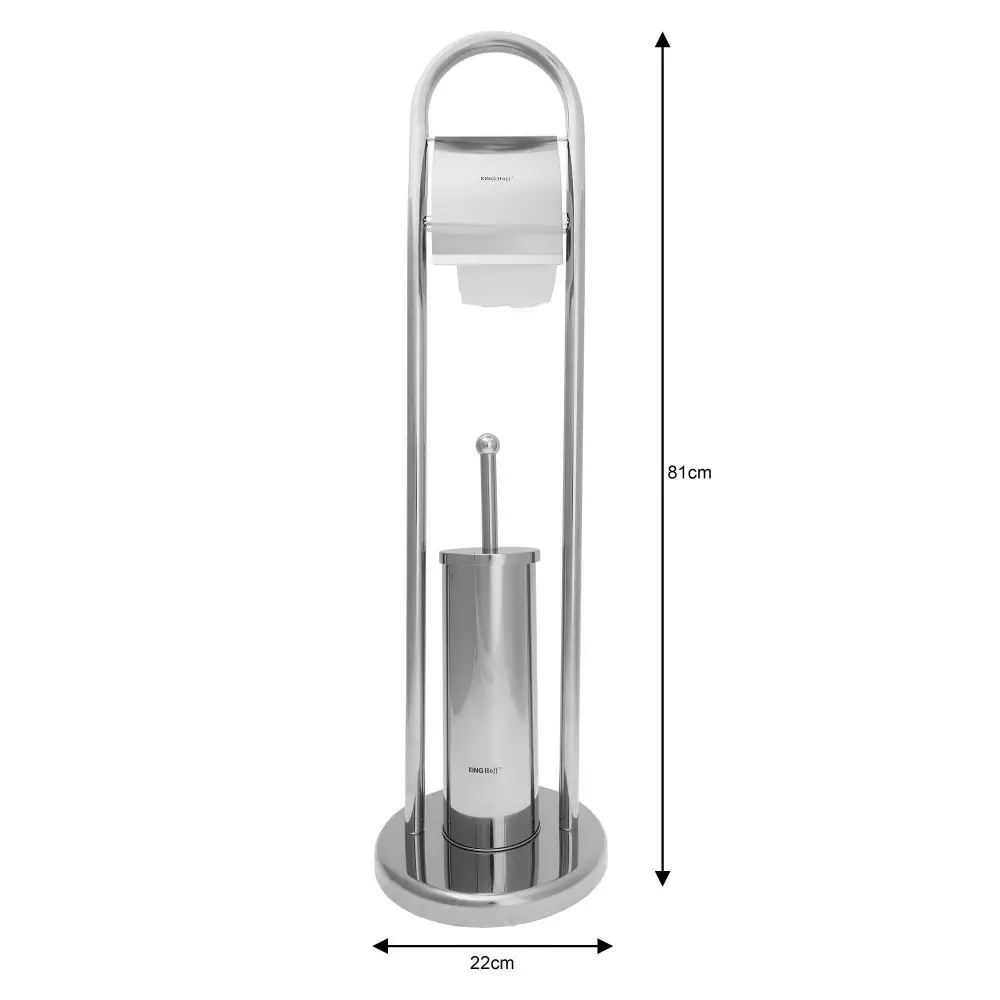 Suport hartie igienica si perie de toaleta din otel 22x81cm (KH-3221) [2]