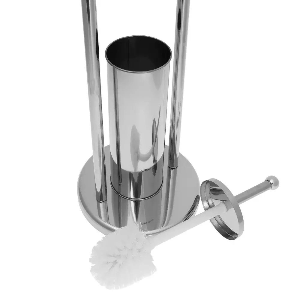 Suport hartie igienica si perie de toaleta din otel 22x81cm (KH-3221) [6]