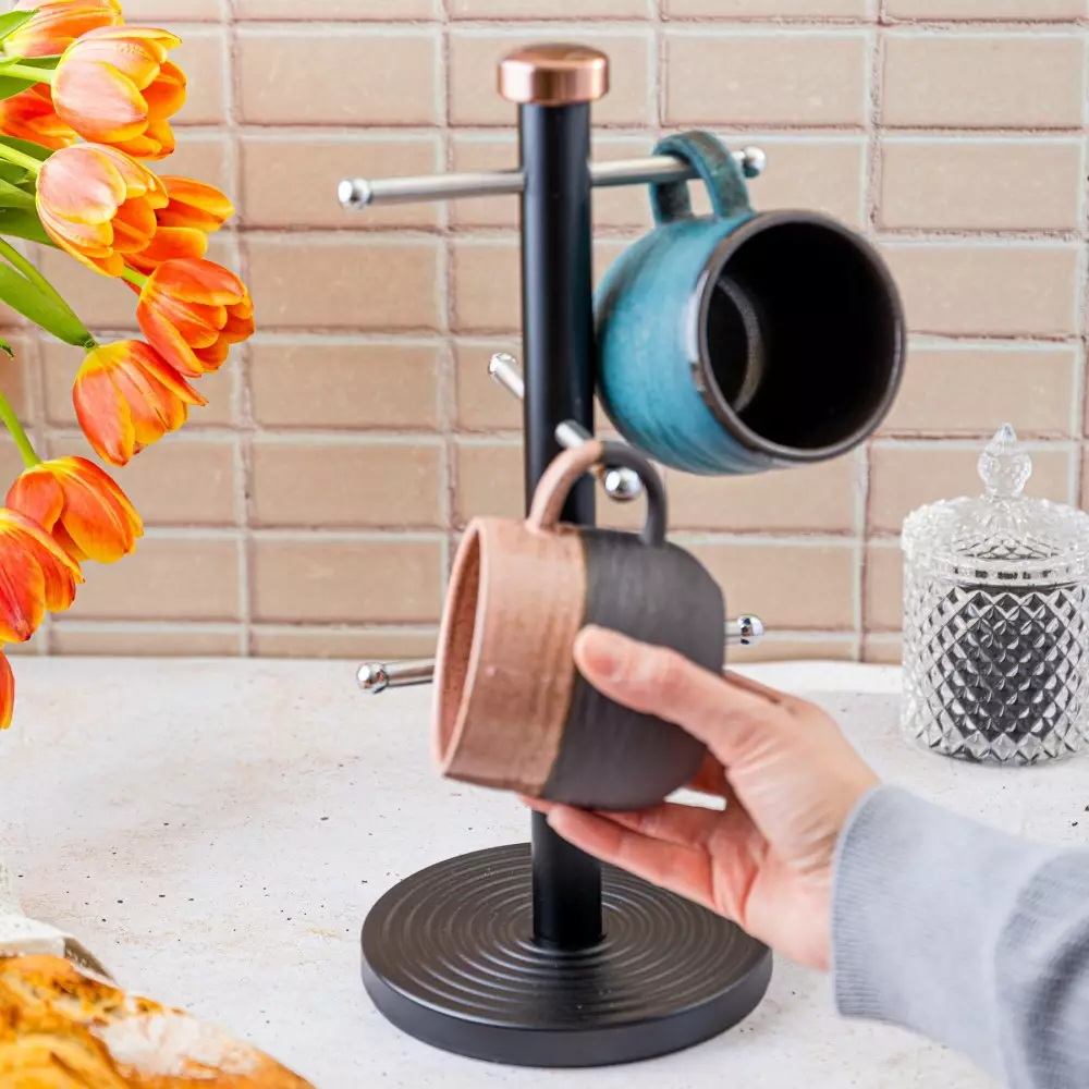 Suport pentru 6 cani metalic negru, 15x35.5cm (KB-7716) [3]