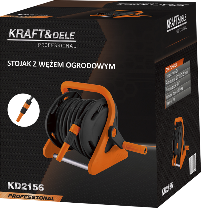 Suport pentru furtun de gradina 20m + 2m cu manivela si tuburi aluminiu (KD2156) [14]