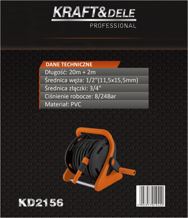 Suport pentru furtun de gradina 20m + 2m cu manivela si tuburi aluminiu (KD2156) [13]