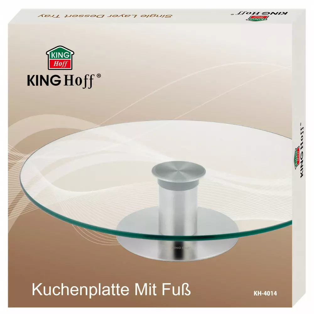 Suport pentru tort 1 nivel sticla-otel 30cm (KH-4014) [4]