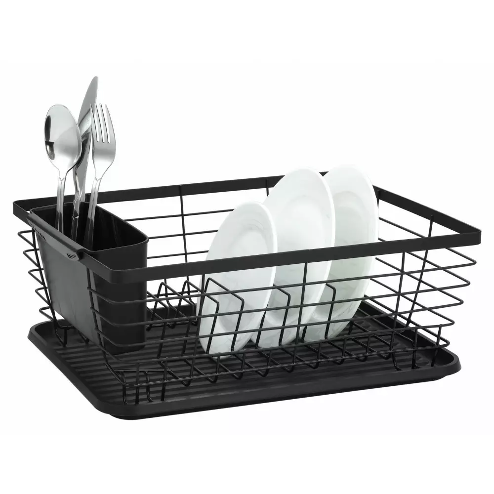 Suport pentru uscare vase bucatarie, cadru metalic rezistent, tava colectare apa (KH-1355) [4]