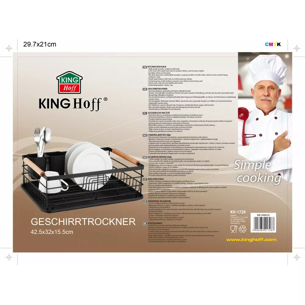 Suport pentru uscare vase din otel negru (KH-1728) [5]
