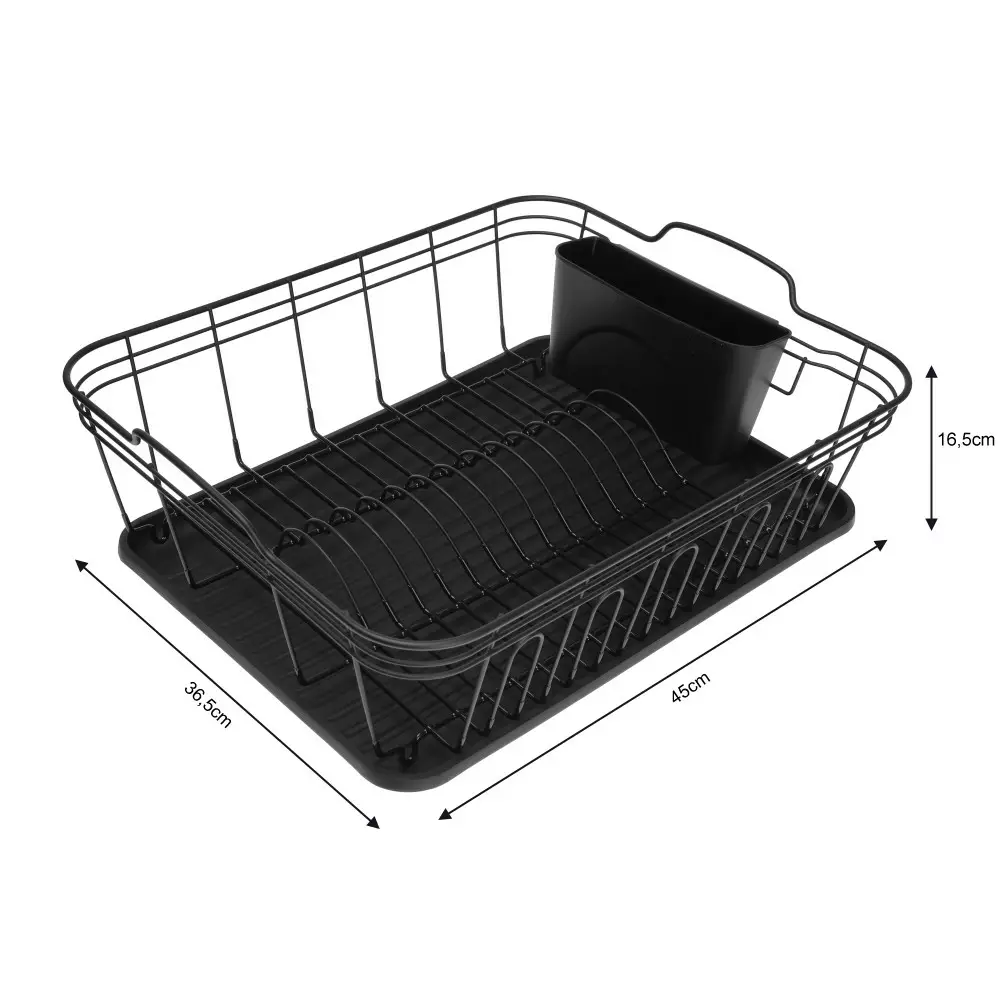 Suport pentru uscare vase bucatarie, cadru metalic, tava scurgere inclusa (KH-1354) [2]