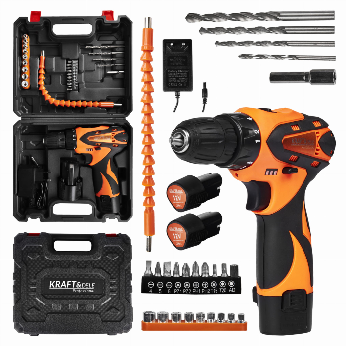 Surubelnita cu acumulator 1.5Ah cu 2 viteze si LED pentru insurubare si gaurire (KD3085) [2]