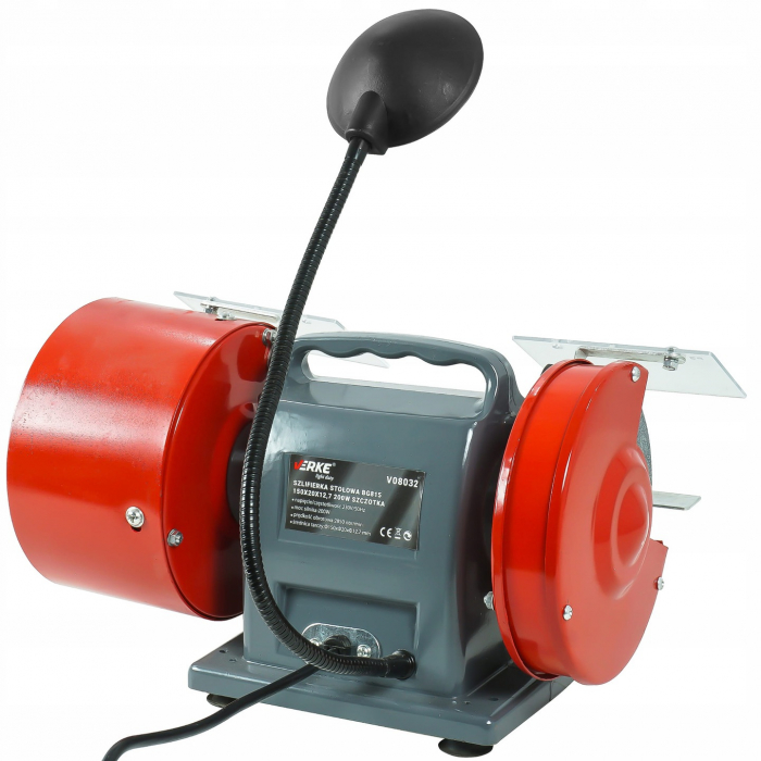 Polizor banc 150mm 2 pietre perie sarma lampa LED (V08032) [2]