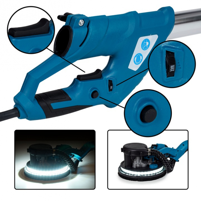 Masina, aparat slefuit pereti 2000W 225mm cu aspirare extensibil girafa cu lumina LED (42602) [8]