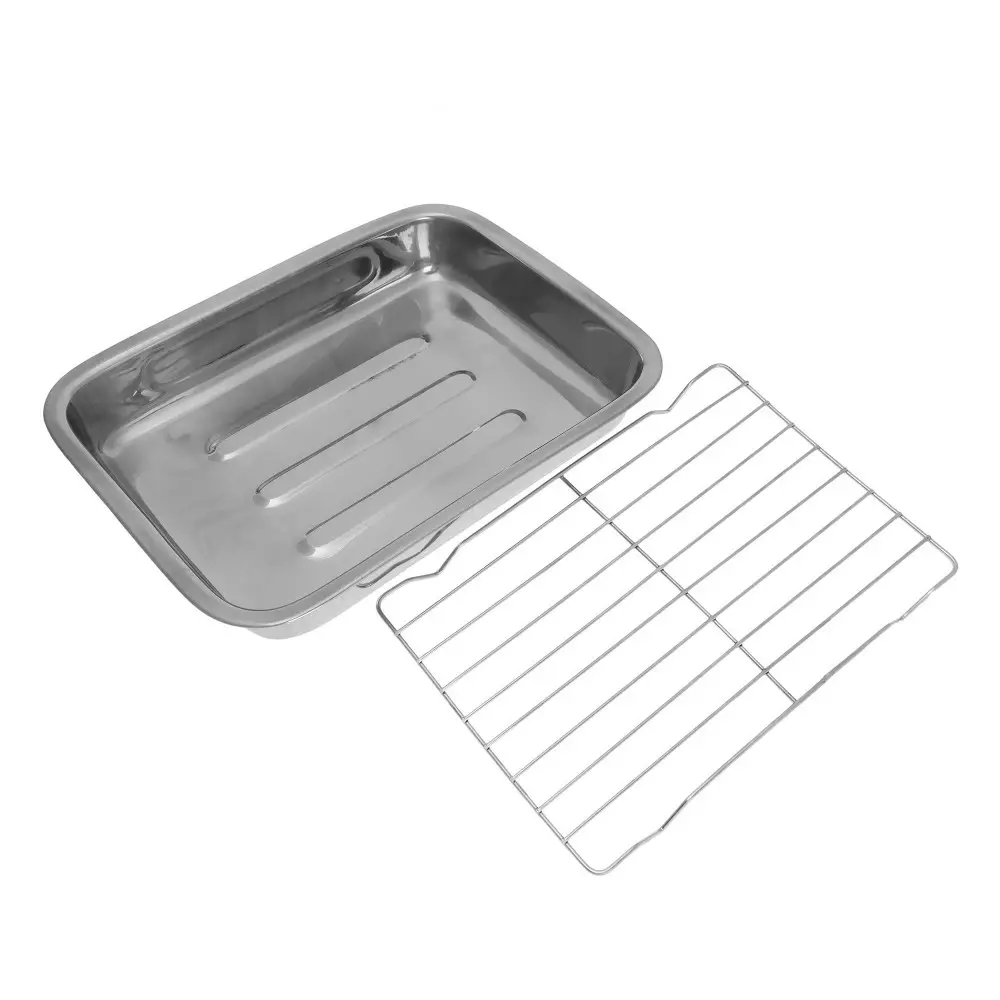 Tava cu gratar pentru cuptor din otel inoxidabil 36x27x5.5 cm (KH-1377) [2]
