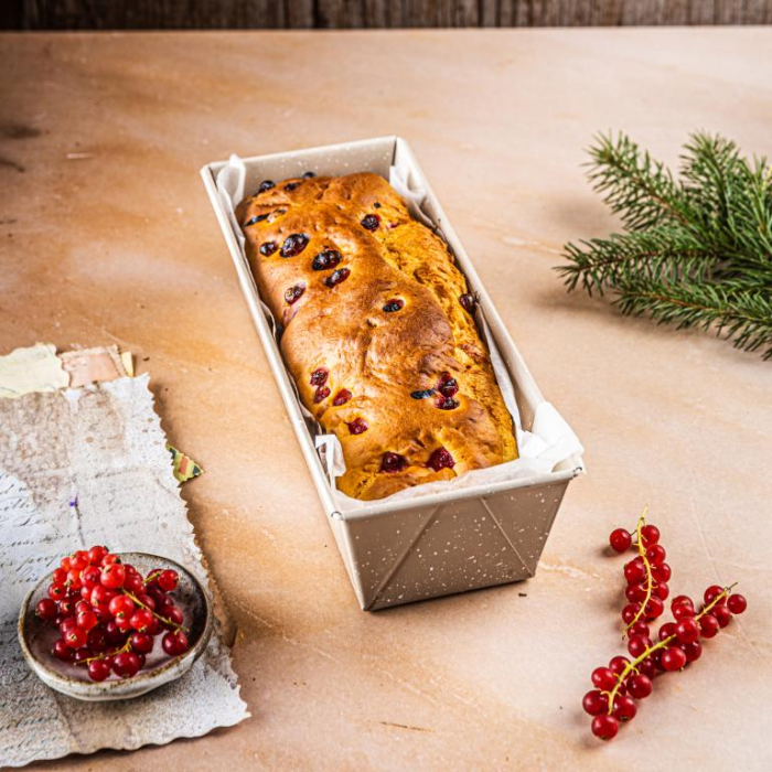 Tava de copt din otel carbon cu strat marmorat antiaderent, bej, 31x11,8x7,5 cm (KH-1972) [6]