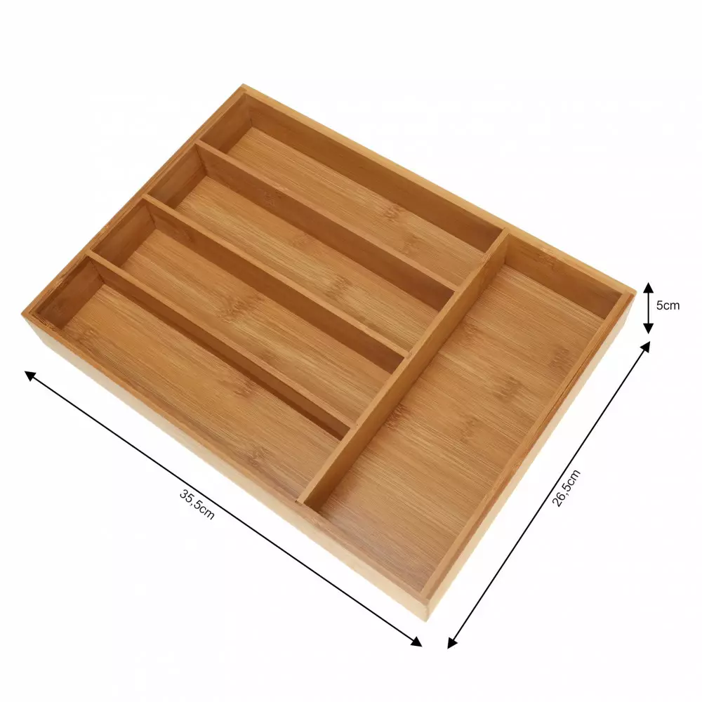 Tava organizatoare din bambus pentru tacamuri (KH-1222) [4]