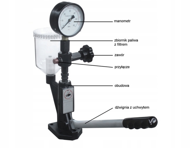 Tester presiune injector diesel 600bar cu parghie adaptoare (M57686) [2]