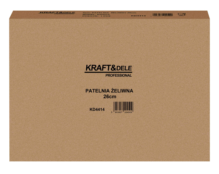 Tigaie din fonta 26 cm pentru prajit carne si legume, compatibila cu inductie, gaz si cuptor (KD4414) [12]
