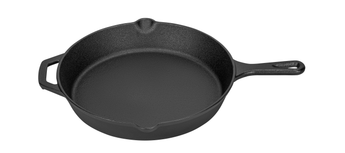 Tigaie din fonta 31 cm pentru prajit carne si legume, tigaie grea compatibila cu inductie, gaz si cuptor (KD4415) [4]