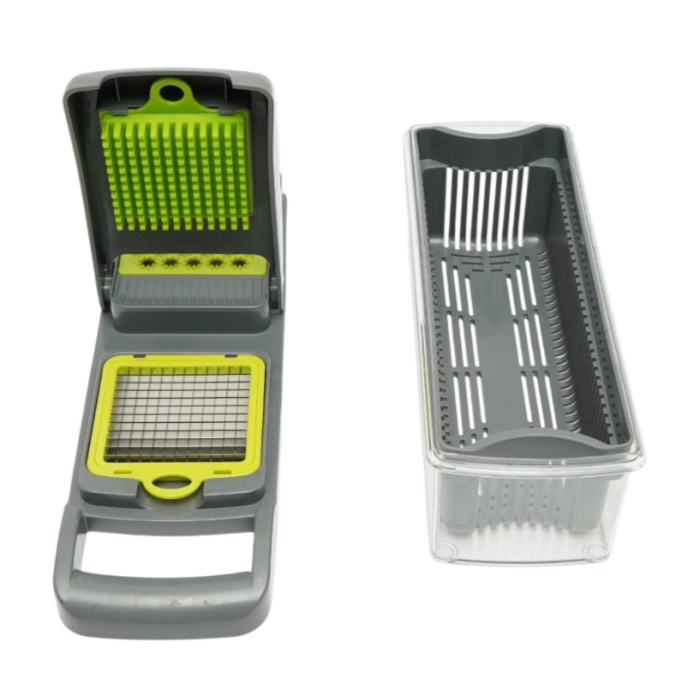 Tocator de legume multifunctional 12 in 1, cu 8 lame inox si recipient colectare  (AAA346) [11]