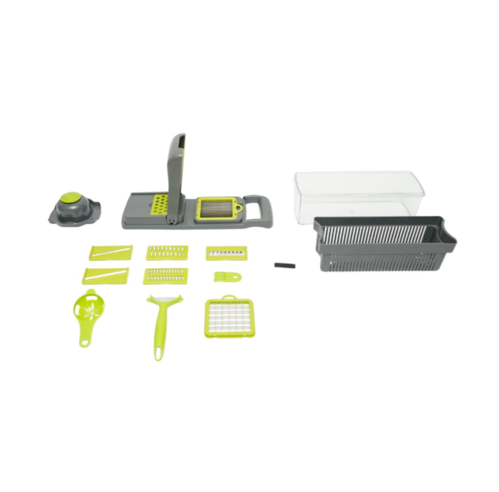 Tocator de legume multifunctional 12 in 1, cu 8 lame inox si recipient colectare  (AAA346) [2]