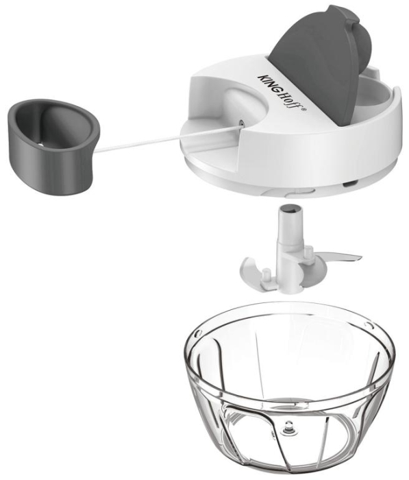 Tocator de mana de bucatarie alb cu elemente gri 400ml (KH-1881) [2]