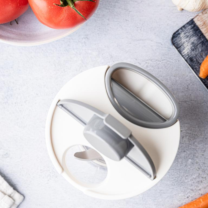 Tocator de mana de bucatarie alb cu elemente gri 400ml (KH-1881) [28]