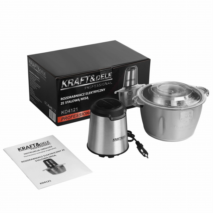 Tocator electric carne si legume 2 L 350W cu bol inox si lame otel inoxidabil (KD4121) [18]