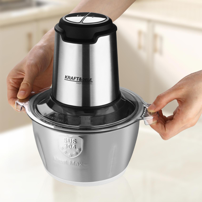 Tocator electric carne si legume 2 L 350W cu bol inox si lame otel inoxidabil (KD4121) [14]