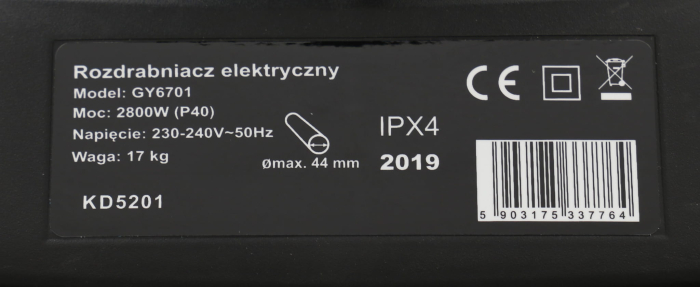 Tocator electric crengi resturi vegetale 2800W (KD5201) [4]