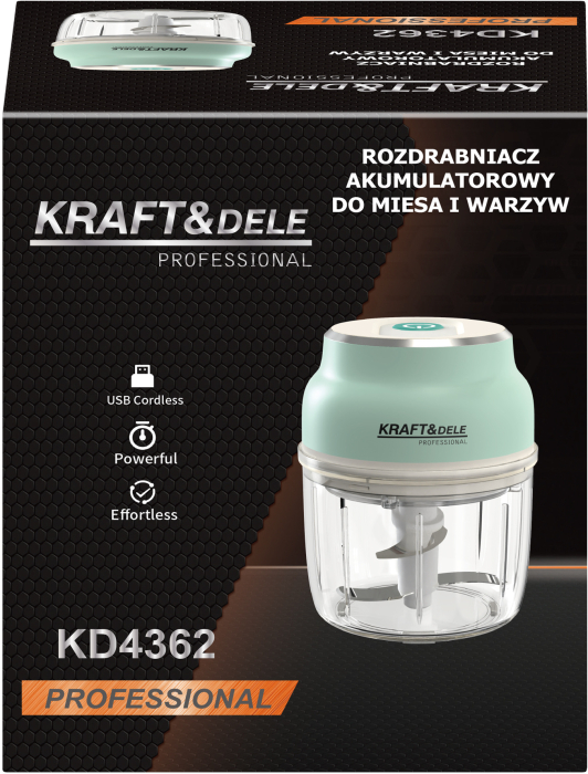 Tocator electric fara fir pentru carne si legume 230 ml, 3 lame din inox, acumulator 2500 mAh (KD4362) [11]