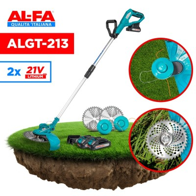 Trimmer pe acumulator 21V cu 2 acumulatori si disc de taiere (ALGT-213) [15]