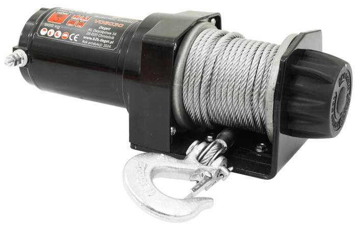 Troliu electric auto 12V 2000LBS cu cablu otel 12m, pentru ATV remorca si tractare (V06030) [4]