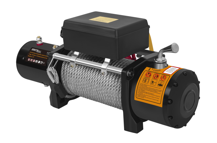 Troliu electric auto 12V 4500W cu forta de tractare 3629 kg si cablu de otel 28 m (KD2196) [7]