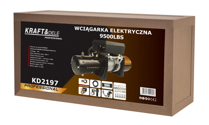 Troliu electric auto 12V 4700W cu forta de tractare 4310 kg si telecomanda (KD2197) [13]