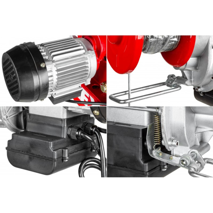 Troliu electric cu carucior 1000kg, 1600W, cablu 12m, telecomanda (V06053+1070) [10]