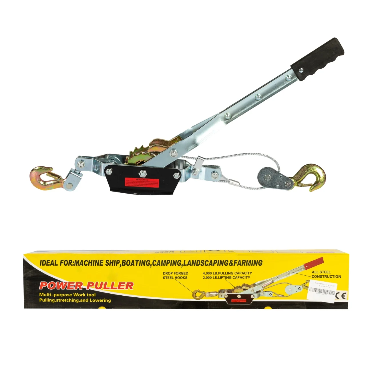 Troliu manual 4T cu dinti dubli si carlige duble pentru tractare si ridicare (GF-2404-S001-G01) [9]