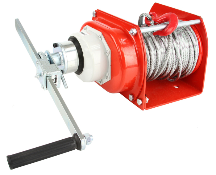 Troliu manual cu manivela 500 kg cu cablu de otel 40 m si carlig de siguranta (M80745) [4]