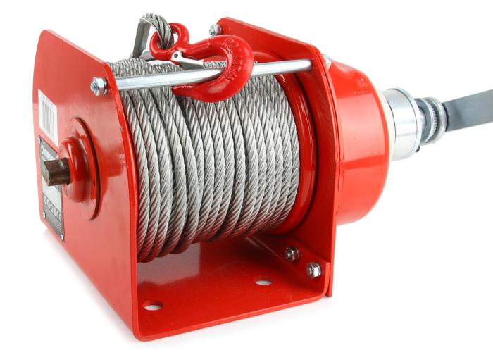 Troliu manual industrial 1000 kg cu cablu de otel 40 m si frana mecanica (M80746) [3]
