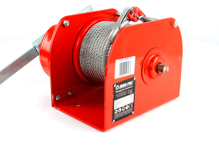 Troliu manual industrial 1000 kg cu cablu de otel 40 m si frana mecanica (M80746) [6]