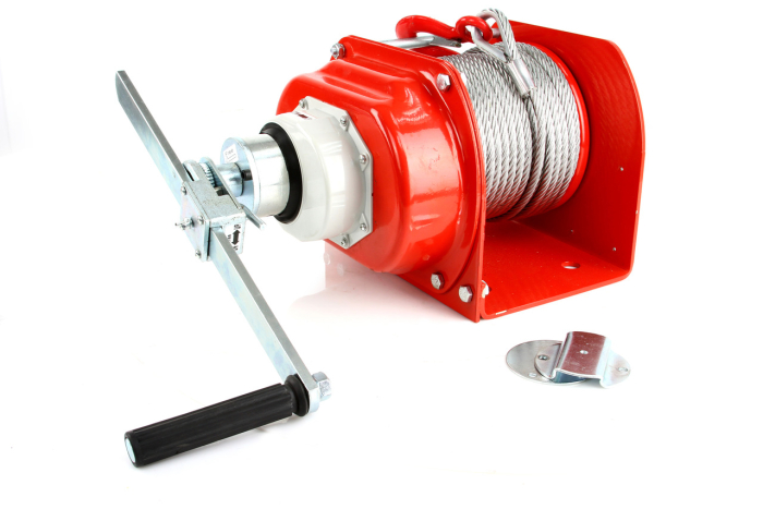 Troliu manual industrial 1000 kg cu cablu de otel 40 m si frana mecanica (M80746) [2]