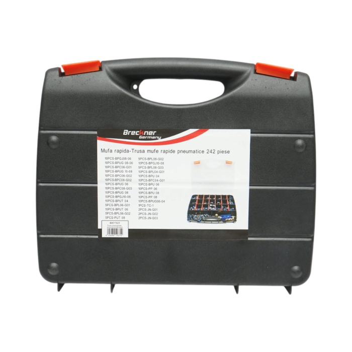 Trusa 242 piese pentru furtunuri pneumatice cu cleste taiat furtun si cuple rapide DISEU05 (BK77521) [7]