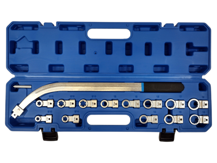 Trusa chei 12-19mm E10-E18 montat tensionat curele distributie, role intinzatoare, chei inelare brat lung (S11951) [2]
