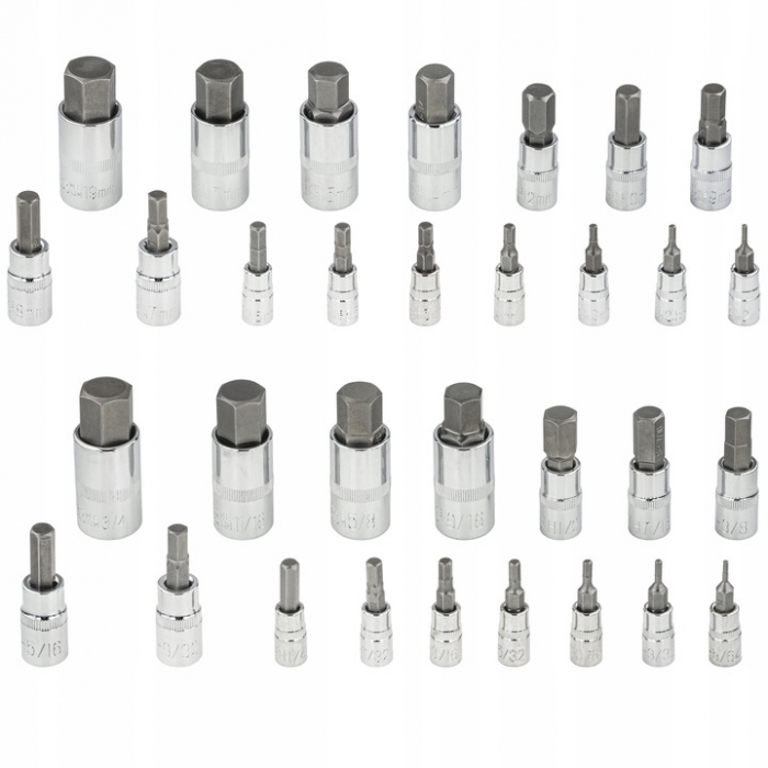 Trusa chei imbus hexagonale metrice 32piese 2-19mm si inch 5-64-¾ (VRF08069) [3]