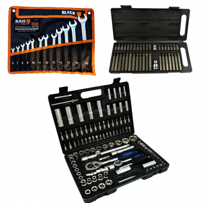 BlackFriday Trusa chei scule 108 piese + set chei 12 piese 6-22mm + set biti 41 piese (B109 + 16009 + KD10219) [12]
