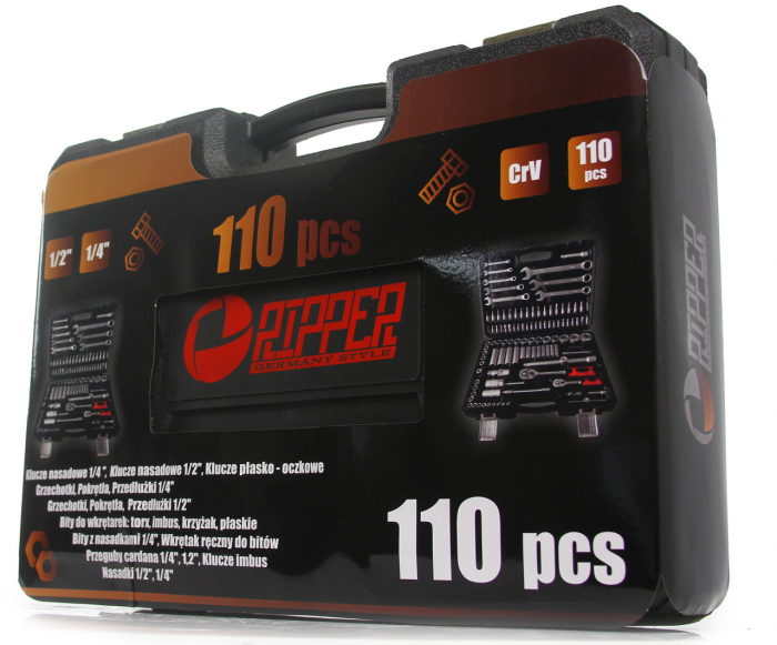Trusa chei scule tubulare fixe combinate E torx capete surubelnita clichet 110 piese (M58221) [2]