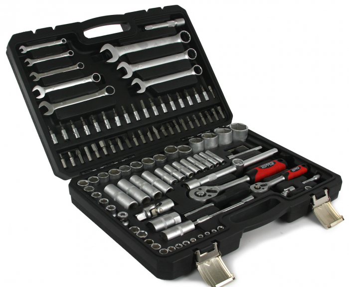 Trusa chei scule tubulare fixe combinate E torx capete surubelnita clichet 110 piese (M58221) [6]