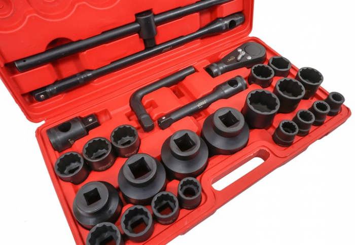 Trusa chei tubulare 26 piese 21-65mm hexagonale 6 colturi de forta 3 4 și 1 tol (V39472) [2]