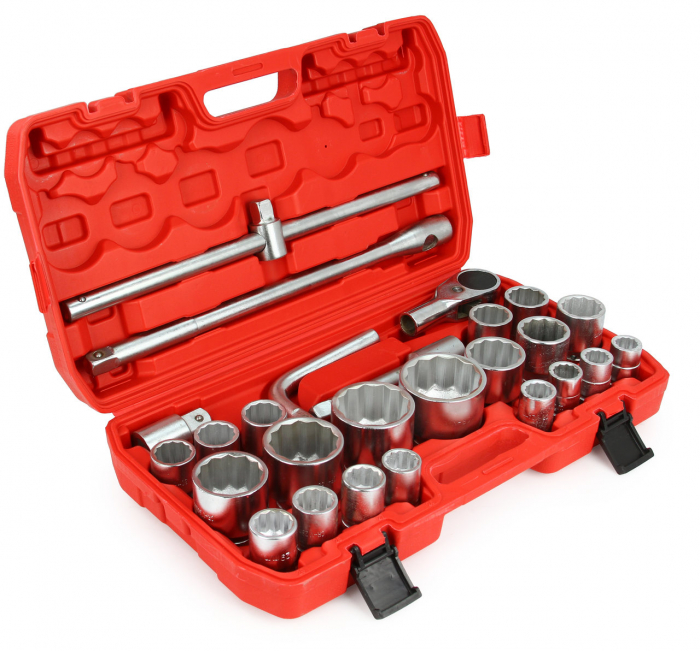 Trusa chei tubulare 26 piese 21-65mm bihexagonale 12 colturi de forta 3 4 și 1 tol (M58251) [12]