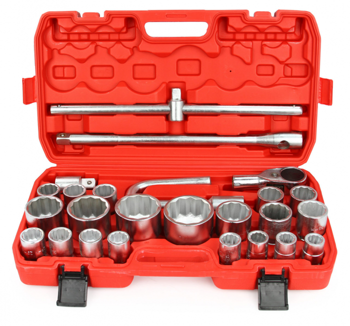 Trusa chei tubulare 26 piese 21-65mm bihexagonale 12 colturi de forta 3 4 și 1 tol (M58251) [1]