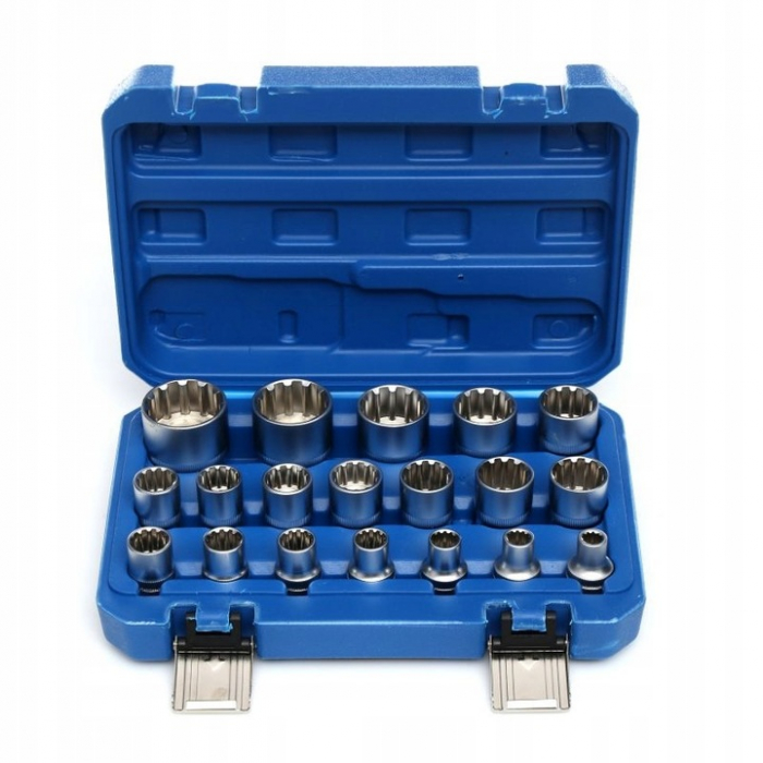 Trusa chei tubulare 8-32mm universale 19 piese cu colturi stelat patrat hexagonal (KD10347) [7]