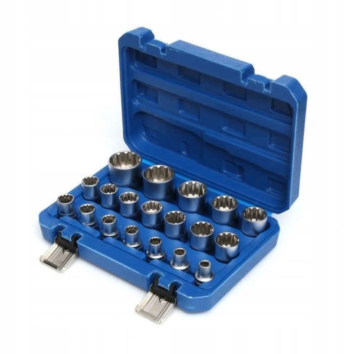 Trusa chei tubulare 8-32mm universale 19 piese cu colturi stelat patrat hexagonal (KD10347) [1]
