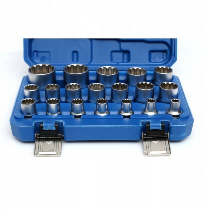 Trusa chei tubulare 8-32mm universale 19 piese cu colturi stelat patrat hexagonal (KD10347) [5]