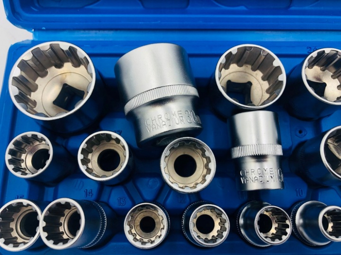 Trusa chei tubulare 8-32mm universale 19piese cu colturi stelat patrat hexagonal (G13546) [3]